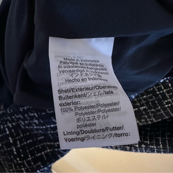 J Crew Womens Navy Blue & White Bowtie Tweed Short Sleeve A-line Preppy Dress 12 - Picture 3 of 8